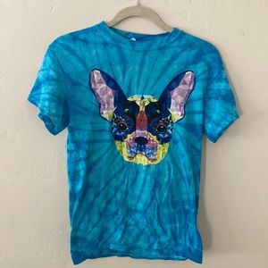 Tie Dye French bulldog T Shirt Size Small